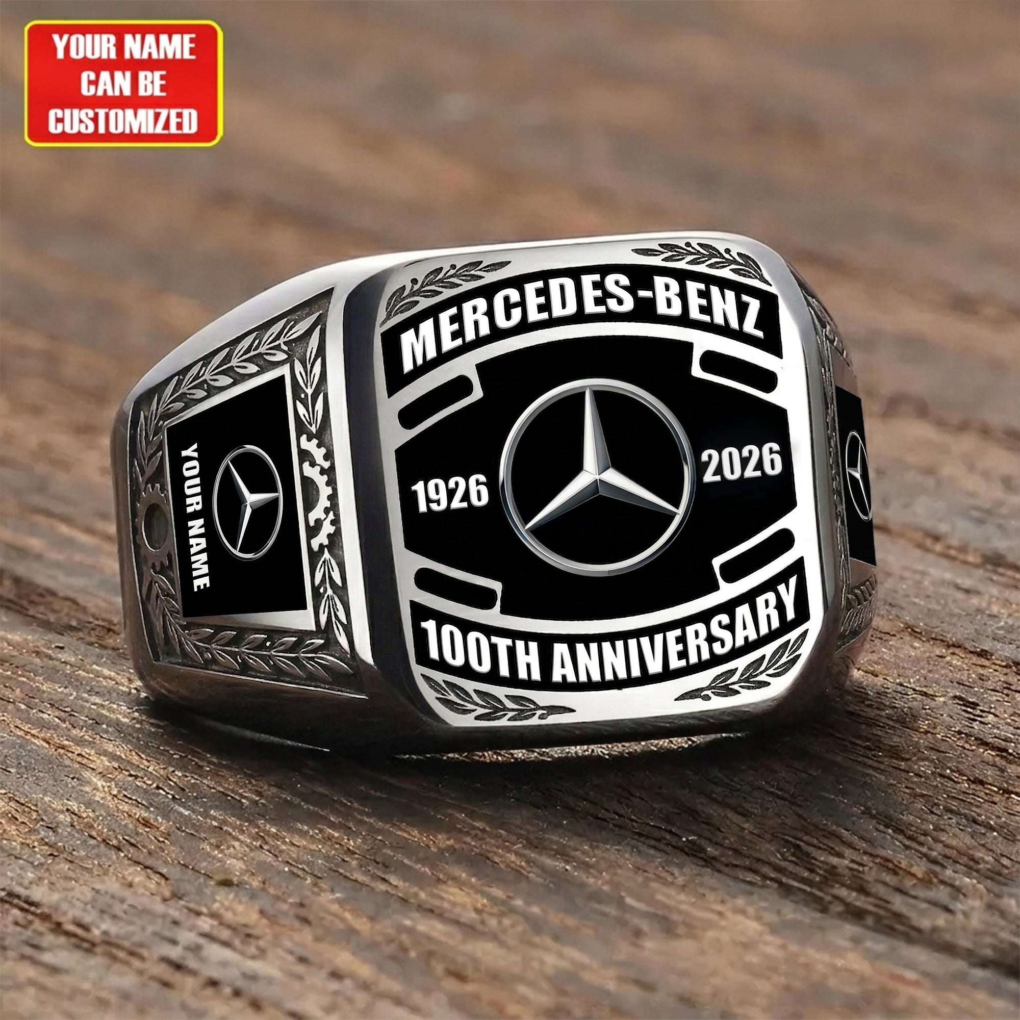 Merc 100th Anniversary Edition Custom Name Classic Design Ring