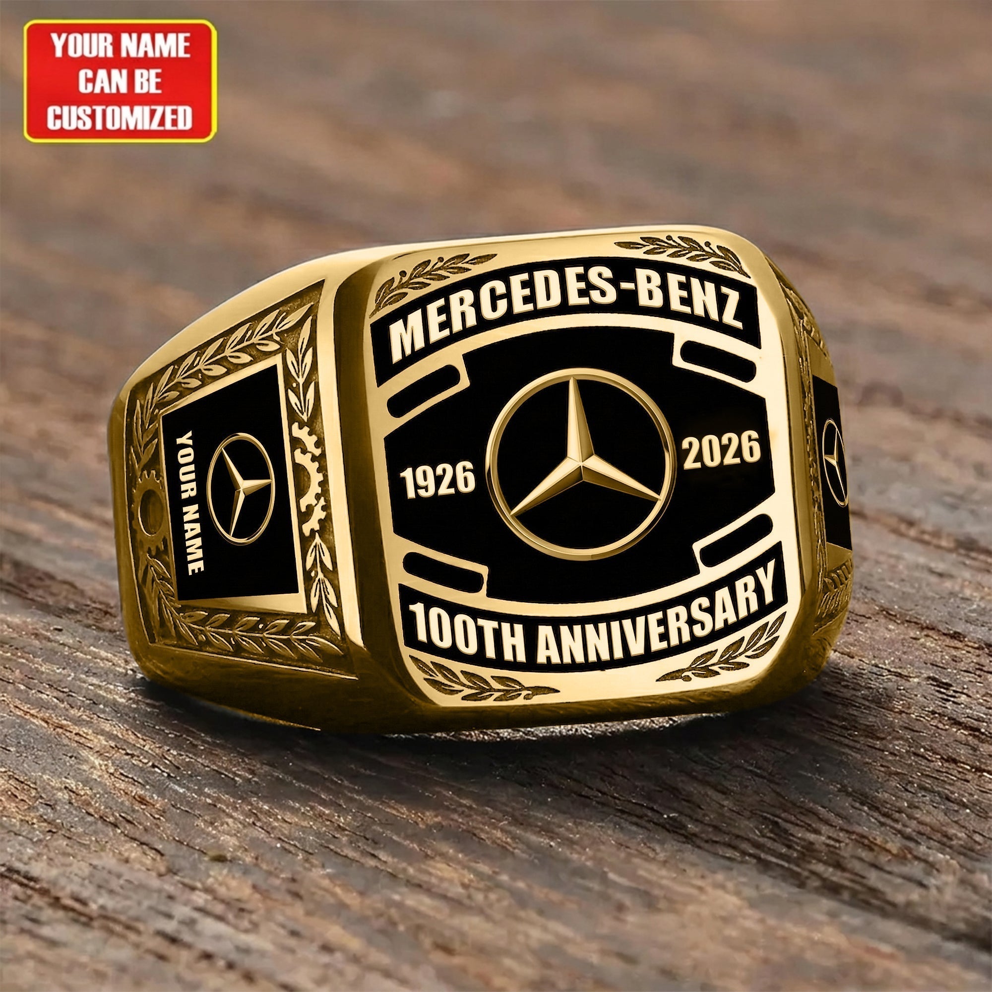 Merc 100th Anniversary Edition Custom Name Classic Design Ring